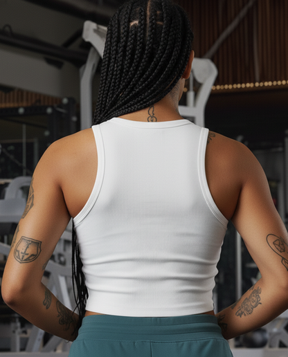 Foundation Cropped Tank - White