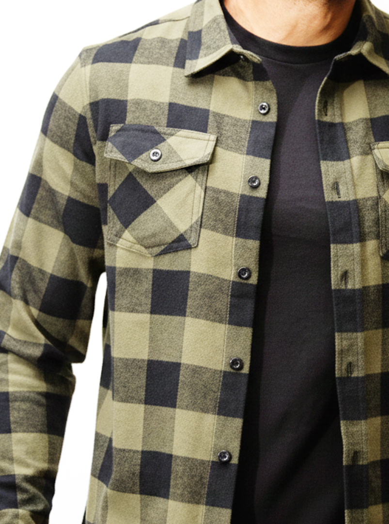 Men's Forester Flannel - Olive/Black Buffalo Plaid