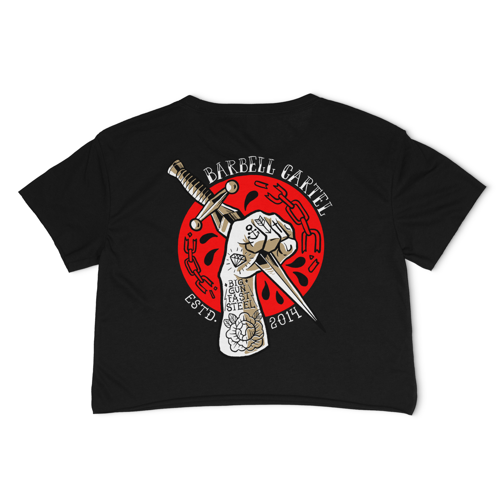 Dagger Crop T-Shirt - Black – The Barbell Cartel