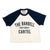 Classic Logo Distressed Crop Baseball T-Shirt - Navy/Natural
